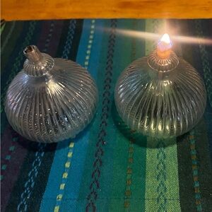 Lamplight Farms Glass Oil Lamps set of 2